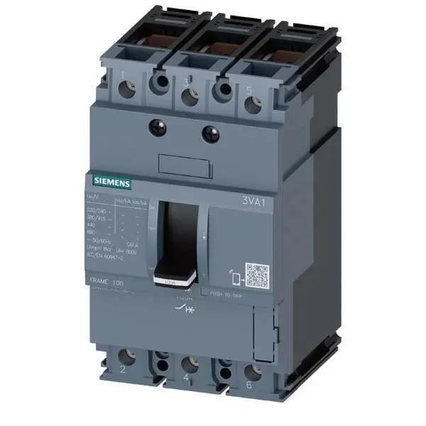 MCCB Siemens 3VA1  3-pole, Icu=36 kA,  In = 2A - 160A