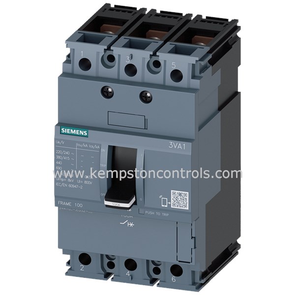MCCB Siemens 3VA1  3-pole, Icu=16 kA,  In = 2A - 160A